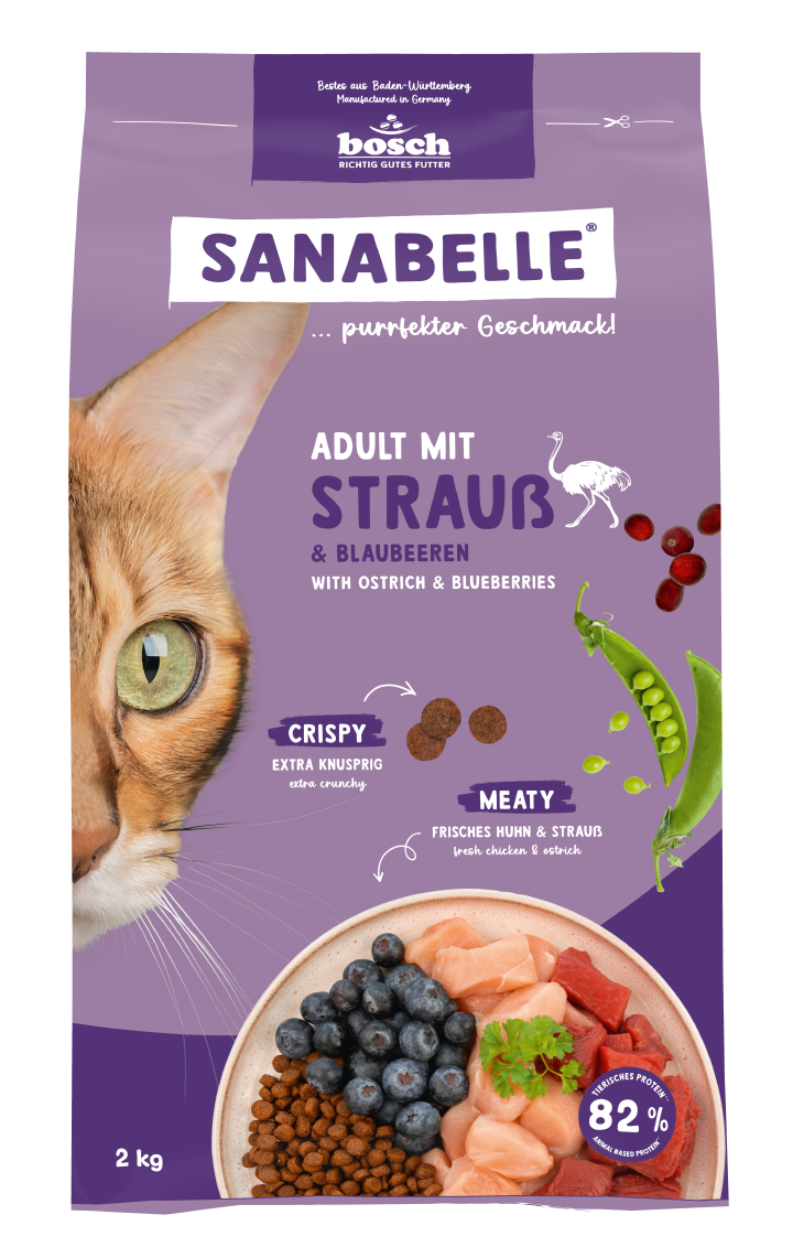 Sanabelle Katzen-Trockenfutter Adult mit Strauß